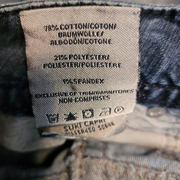 Silver Jeans Sz 30 Suki Capri Mid Rise Tummy Control Thick Stitch Stretch Denim - Picture 7 of 13